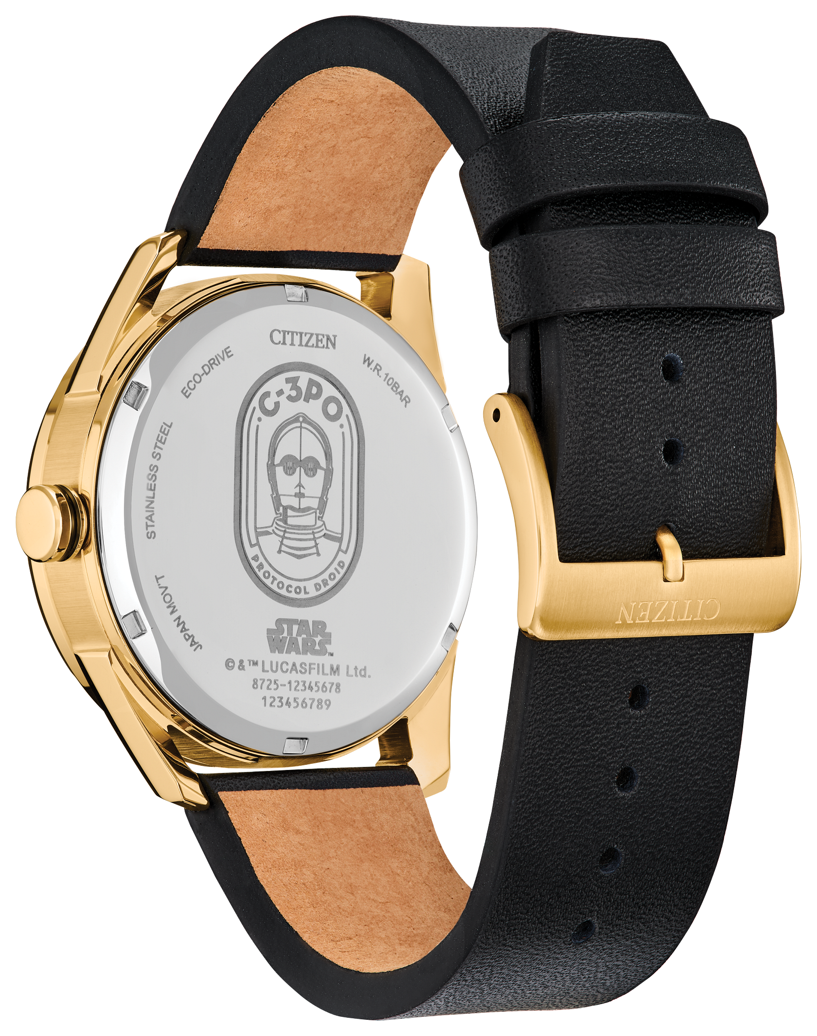 C-3PO Rewired Yellow Dial Leather Strap BU4026-05W | CITIZEN